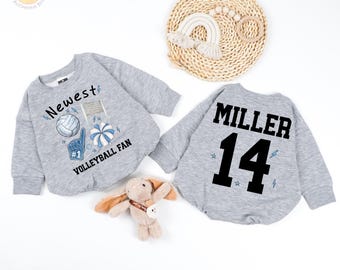 Personalized Newest Volleyball Fan Baby Romper, Game Day Bodysuit, Sports Season Apparel, Game Day Volleyball Toddler, Touchdown Baby Outfit