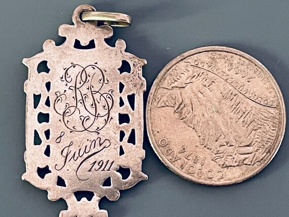 Large Antique French Silver Communion Medal - image 2