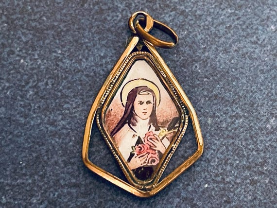 Vintage French Saint Therese Medal