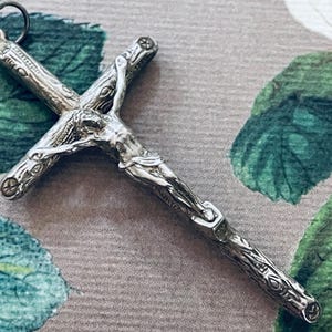 Antique French Silver Puffy Crucifix
