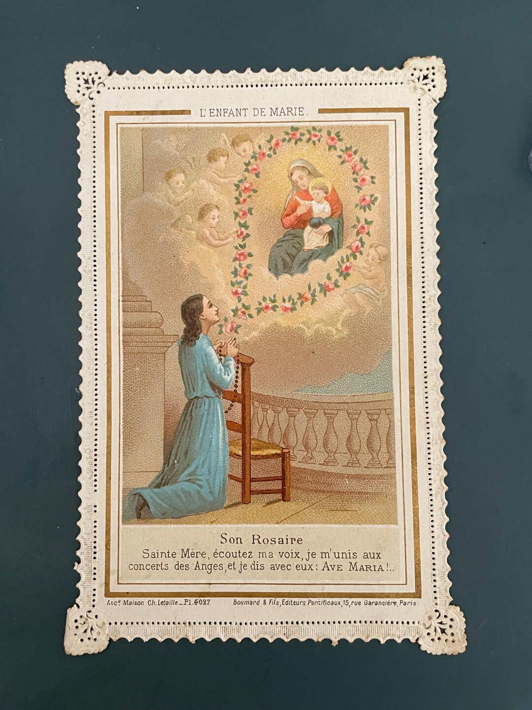 Antique French Paper Lace Holy Card of Child of Mary - Etsy
