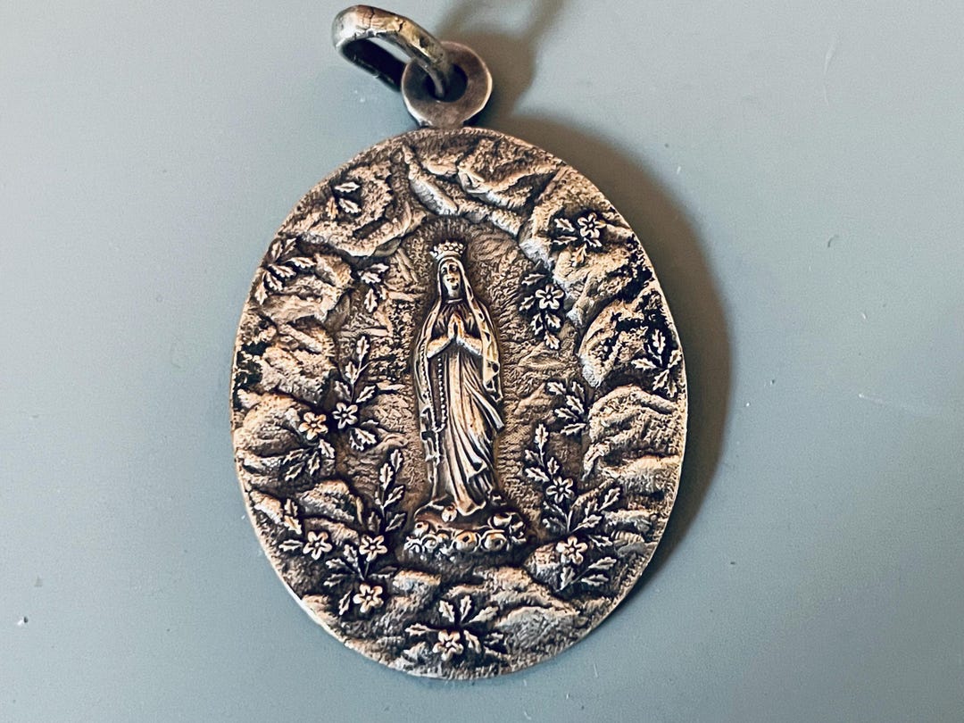 Vintage, French Our Lady of Lourdes Medal - Etsy