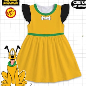 Pluto Ruffle Dress, Mickey Mouse Donald Duck Goofy Dress, Summer Trip Outfit, Cosplay Dress Pluto