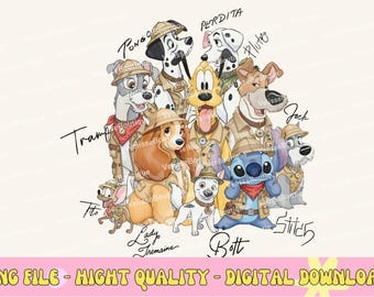 Disney katten en honden PNG, Disney huisdier personages clipart, Magical Cat Dog bundel, Instant Download, Disney Trip shirtontwerpen, Disney Family