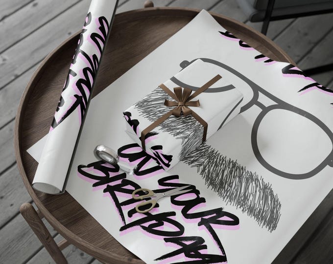 Featured listing image: Fun Birthday Wrapping Paper Roll, Birthday Gift Wrap, Do It Lady Wrapping, Party Supplies, Celebration Wrapping Paper, Gift Wrapping Ideas