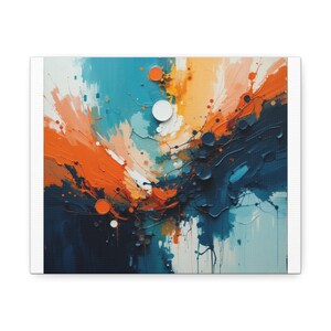 Abstract Color Burst Stretched Canvas Art, Modern Wall Decor, Living Room Artwork, Gift Idea, Home Decor, Vibrant Canvas Print
