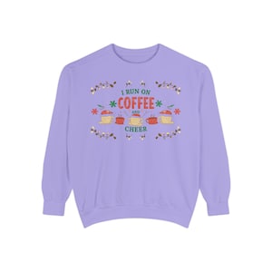 Coffee Lover Sweatshirt: Embroidered Unisex Cotton-Blend Christmas Cheer
