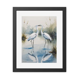 Impresión artística de naturaleza serena para decoración del hogar, elegante póster enmarcado, decoración tranquila para el hogar, regalo para amantes de las aves, arte mural inspirado en la naturaleza
