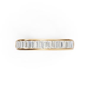 Baguette Diamond Eternity Band, Minimalist Wedding Band, Stackable Diamond Ring, Anniversary Gift