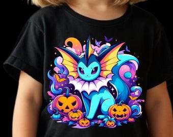 Kids Halloween Water Type Poke, Youth Todder Halloween Water Vapor Evolution, Fall Poke Shirt Toddlers