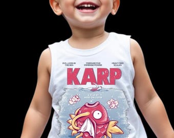 Adults & Toddlers Cartoon Karp Parody Tank Top: Poke Kids Summer Shirt