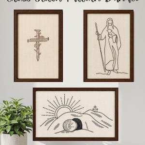 Enkelt korsstygnsmönsterpaket med Kristus | Kristet broderi | Jesus Kristus-mönster | Trosbaserad PDF-nedladdning
