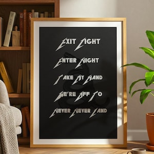 Lyrics Poster| Lyrics Wall Art| Rock Music Print| Metal Rock Wall Art| Vintage Rock Wall Art| Music Poster| Enter Sandman Lyrics| Fan Art