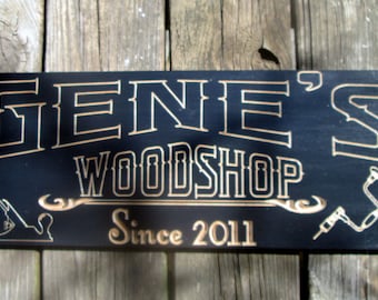Custom Workshop sign for Woodshop Man Cave Garage, Personalized Wooden Home Signs, Gift for Him Dad Father Grandfather Husband