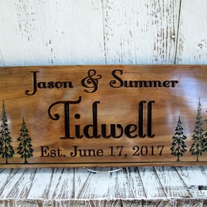 Personalized Wooden Sign, Free Shipping, Established Family Sign, Engagement Announcement, Family Name Sign, Personalized Wedding Gift, C108