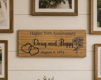 Personalized Established Sign, Custom V-Carved Wood Anniversary Sign