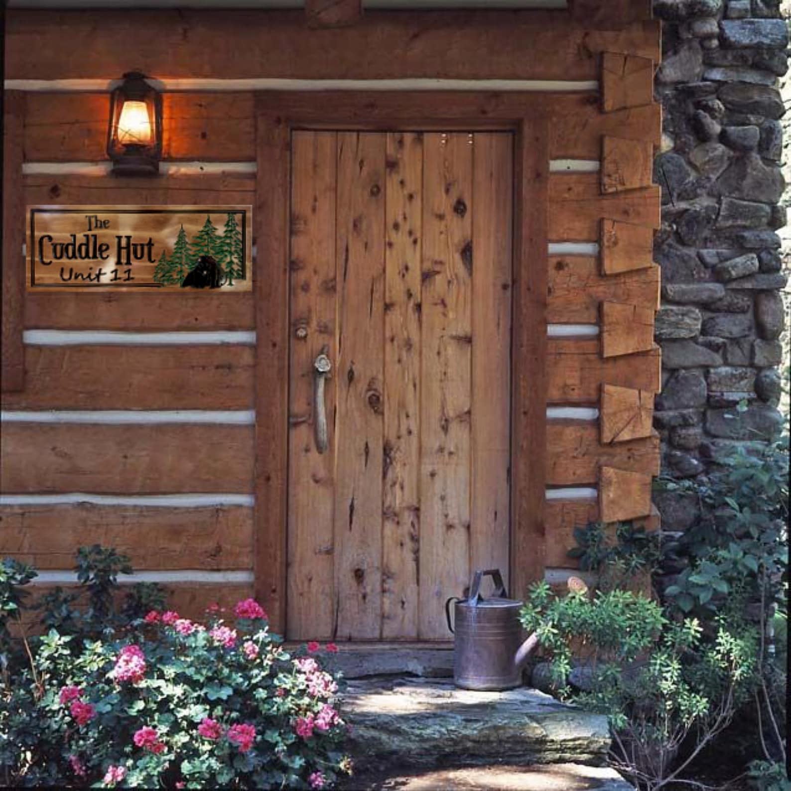 Personalized Cabin Bear Sign – Custom Wood Cabin Sign – Bear Family ...