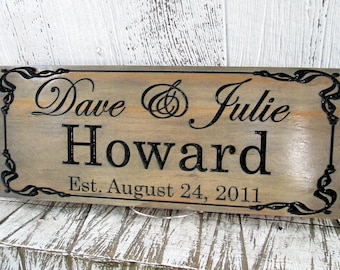 Custom Carved Signs, Custom Wood Signs, Wedding Gift, Personalized Wood Sign, Cabin Signs, Last Name Established, FREE SHIPPING  E104