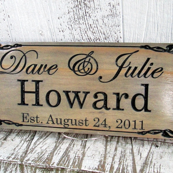 Custom Carved Signs, Custom Wood Signs, Wedding Gift, Personalized Wood Sign, Cabin Signs, Last Name Established, FREE SHIPPING  E104