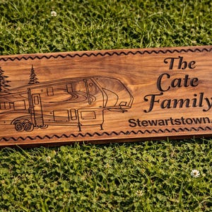 Personalized 5th Wheel Camping Sign | Custom Carved Wood RV Sign ...