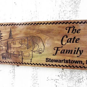 Personalized 5th Wheel Camping Sign | Custom Carved Wood RV Sign ...