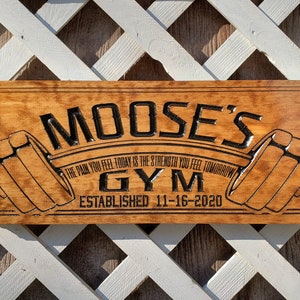 Personalized Wood Gym Sign | Custom Unique Home Gym Décor | Customizable Wooden Decor | Made-to-order | Made to Order | Custom-Made Plaque