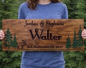 Carved Last name Name Sign | Address Sign For House |  Custom Business Sign | Lake House Sign | Personalized Out Door Wood Signs