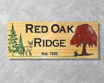 Letrero de apellido personalizado de madera tallada: placa de dirección personalizada