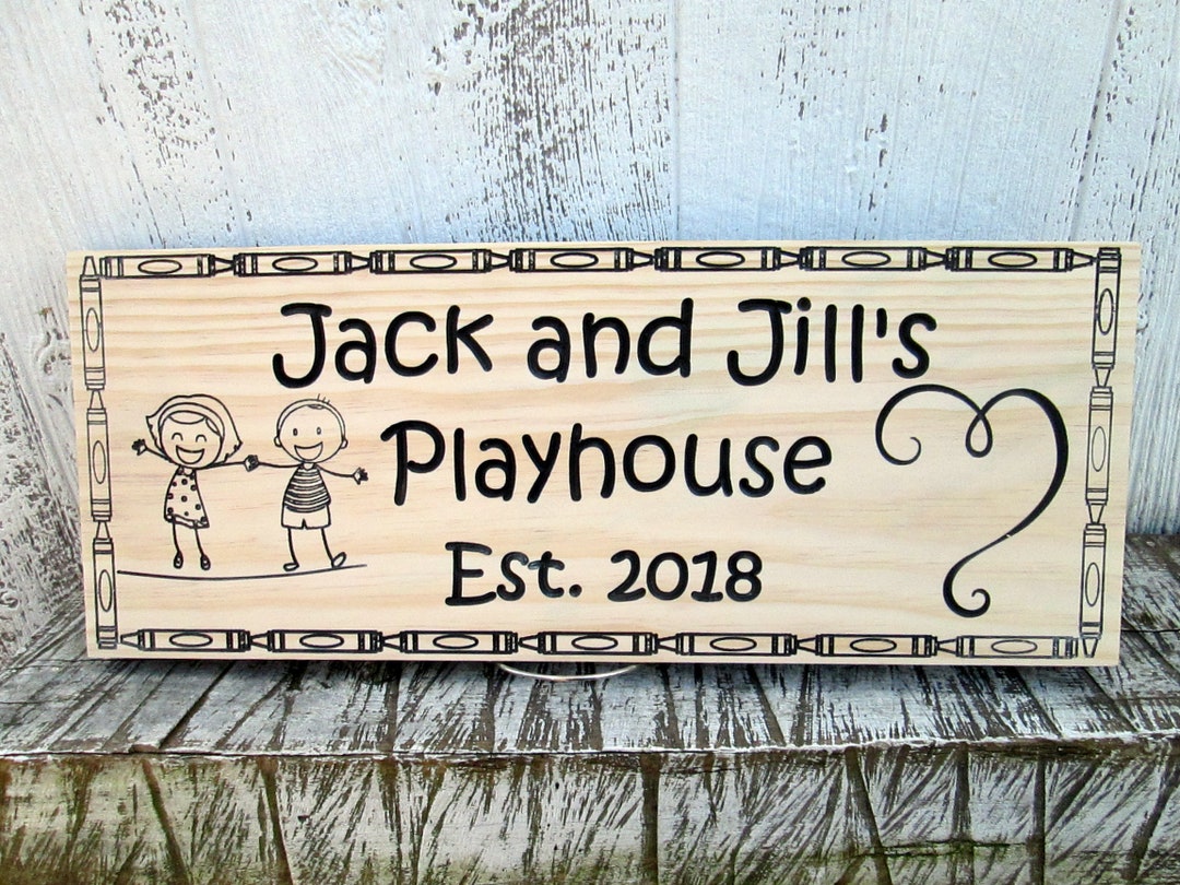 Custom Playhouse Sign, Personalized Child's Playroom Sign, Kids Name