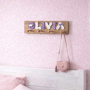 Personalized Name Peg Rack: Vintage Style Wooden Coat Rack