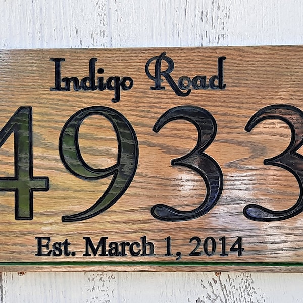 Custom Wood Sign, Personalized House Number Sign, Address Sign, Personalized Wooden Sign, Cabin Sign, Street Address sign, Free Shipping