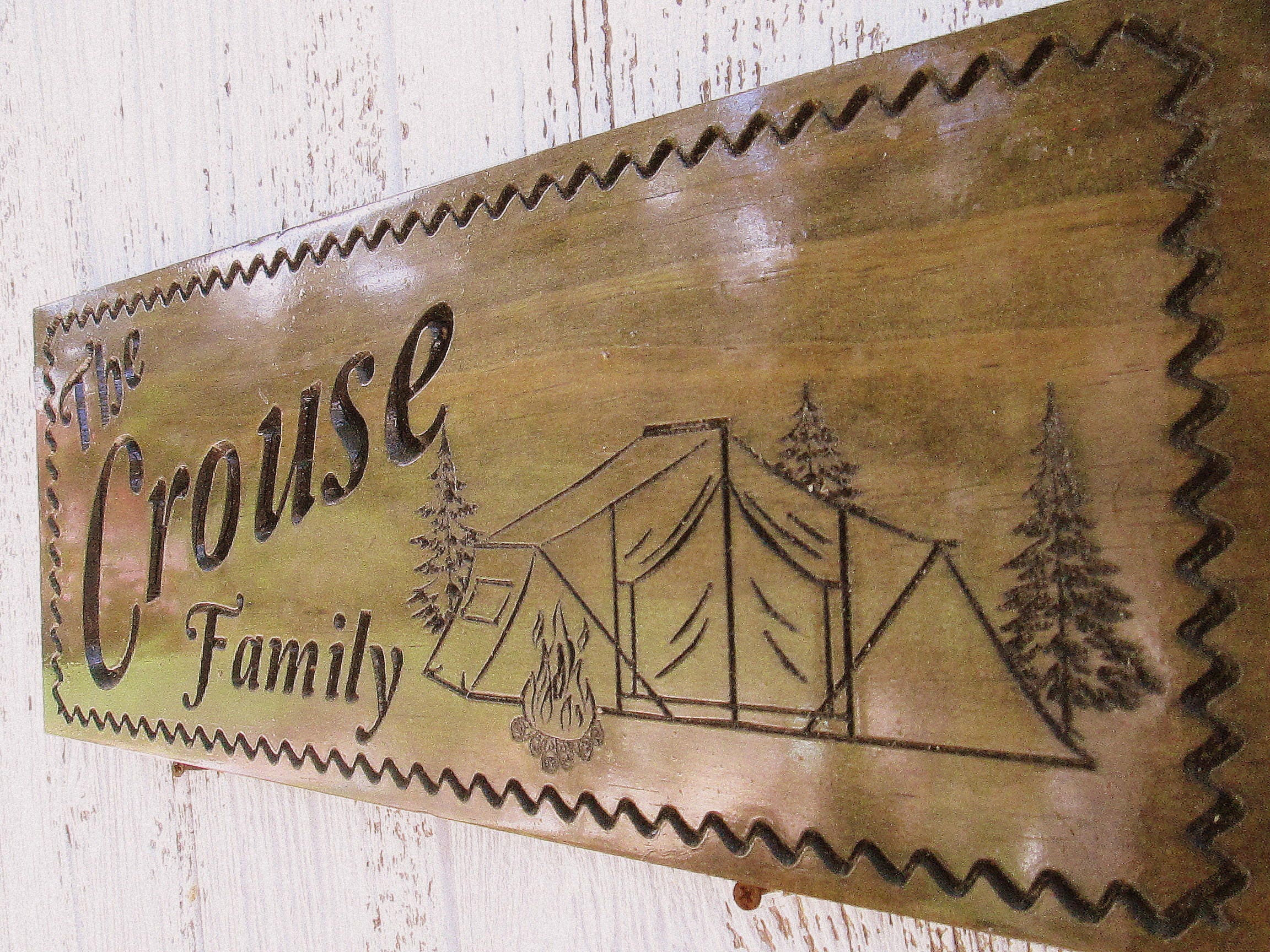 Personalized Camping Sign with Tent Family Campsite Sign Etsy