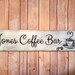 Custom Coffee Bar Sign, Carved Distressed Wooden Sign, Rustic Farmhouse Kitchen Decor, Painted Wood Sign 