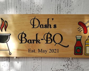 Custom Backyard BBQ Sign, Grill Sign, Outdoor Grill Sign, Backyard BBQ Sign, Backyard Bar Sign, Kitchen Decor, Personalized BBQ Sign