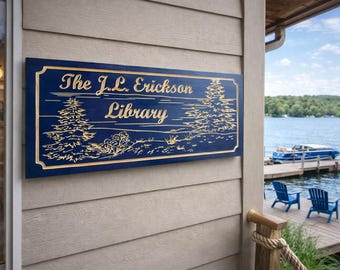 Custom Lake House Sign – Personalized Family Name Wood Sign | Rustic Cabin & Lake Home Décor