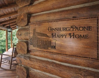 Personalized Family Name | Rustic Cabin Décor | Log Home Wall Art | Lake House Gift
