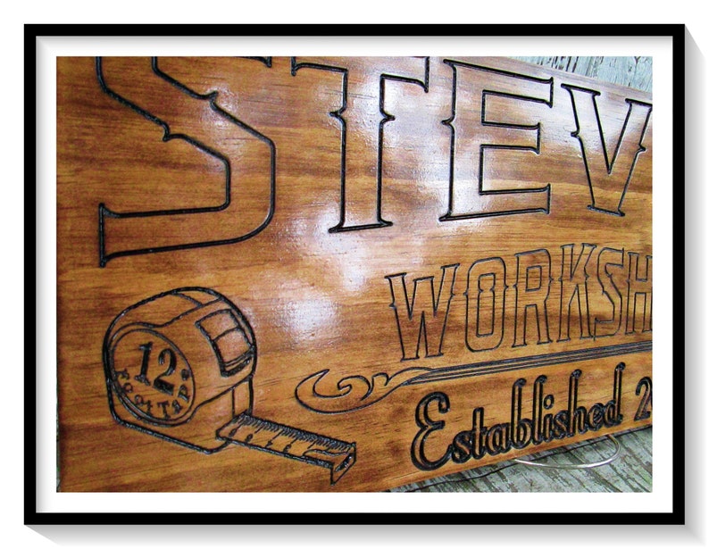 Custom Workshop sign. Just let us know what you would like on your sign and we will create the perfect sign for you. Our signs are great for the home, cabin, beach house, or just hanging around the campsite.