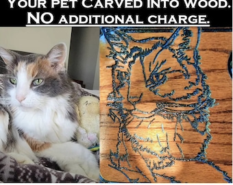 Letrero personalizado con retrato de mascota / Placa de madera pintada a mano con el nombre de tu mascota / Regalo para amantes de los perros o gatos