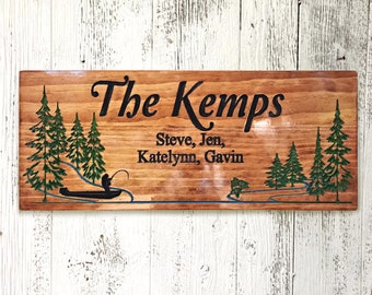 Custom lakehouse Sign, Personalized Family Sign, Custom Wood Sign, Personalized Wooden Sign, Fishing Sign, Camp Sign, Free Shipping