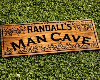 Personalized Man Cave Sign – Custom Wood Bar Sign – Custom Garage Wall Décor – Rustic Wooden Man Cave Décor – Gift for Him – Dad Gift