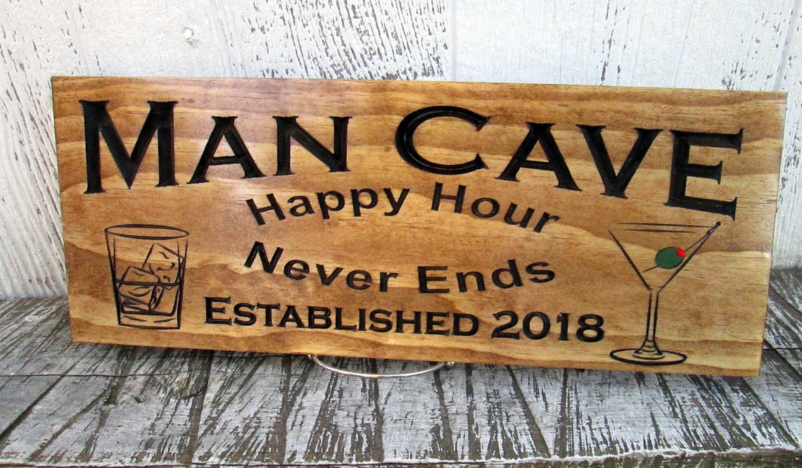 Man Cave Signs Personalized Man Cave Sign Decor Custom Bar Etsy
