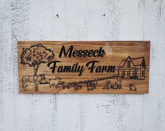 Custom Farm Sign, Personalized Family Sign, Last Name Sign, Personalized Wooden Sign, Cabin Sign, Family Farm Sign,  Free Shipping