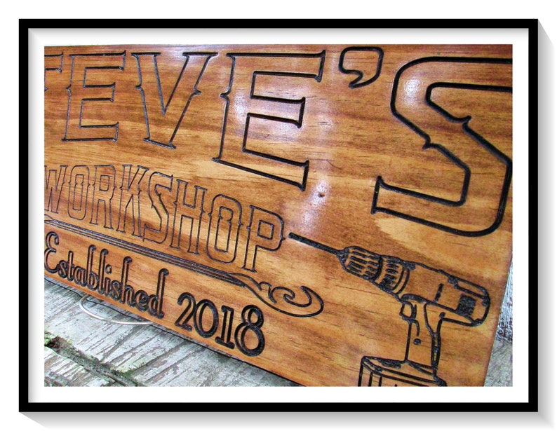 Custom Workshop sign. Just let us know what you would like on your sign and we will create the perfect sign for you. Our signs are great for the home, cabin, beach house, or just hanging around the campsite.