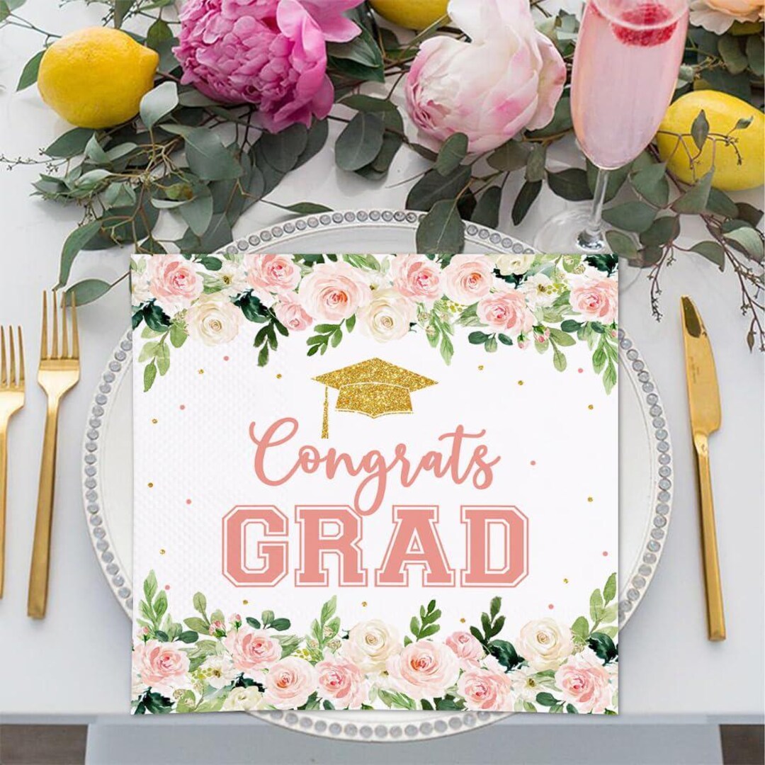 Personalized Graduation Napkins, Class of 2026 Floral Party Decor - Etsy