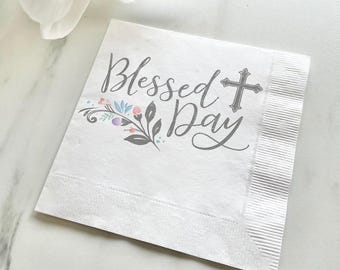 First Communion Luncheon Napkins, Religious Ceremony Decor