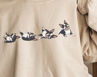 Rolling Boston Terrier Lounge Wear Dog Owners Gift, Boston Terrier Cartoon Pet Owner Bella Canvas Gildan Youth Toddler Babysuit Adult Shirt