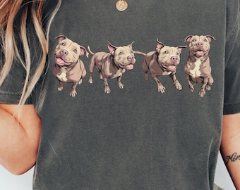 American Pit Bull Terrier Lover Garment Dyed Comfort Colors Tee Sweatshirt, Pit Bull Lover Adult Youth T-shirt Sweatshirt Hoodie