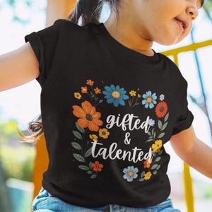 Camiseta de colores cómodos de peso medio para jóvenes talentosos y superdotados, camiseta educativa para niños superdotados, ropa inteligente para niños, ropa para la vuelta al cole