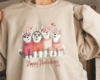 Valentines Huskies Lounge Wear 2026 Dog Owners Gift, Siberian Husky Pet Owner Bella Canvas Gildan Youth Toddler Baby Bodysuit Adult Tee