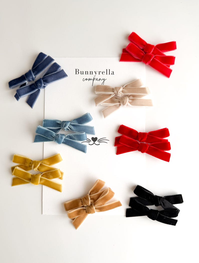 Velvet Bow Hair Clip: Soft Pastel Coquette Style - Baby, Toddler & Girls image 7